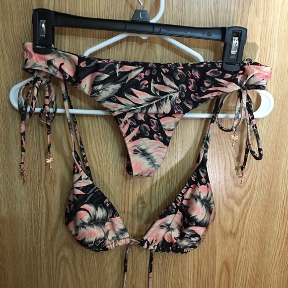 Reversible Tropical Bathing suit bikini Sz L - Picture 4 of 15